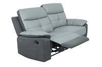 Argos Home Charles Leather Mix 3 Seater Recliner Sofa - Grey