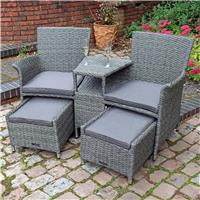 Royalcraft 2 Seater Square Rattan Companion Set - Grey