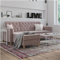 Dorel Liberty Velvet Sofa Bed - Pink