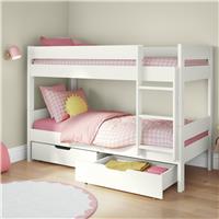 Stompa Compact Single Detachable Bunk Bed Frame With Drawers - White
