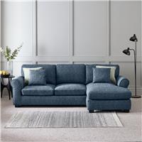 Argos Home Lisbon Fabric Right Hand Corner Chaise Sofa Bed - Blue