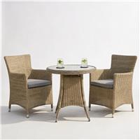 Royalcraft 2 Seater Round Rattan Carver Bistro Set - Beige