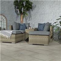 Royalcraft 4 Seater Rectangular Rattan Multi Setting Relaxer Set - Beige