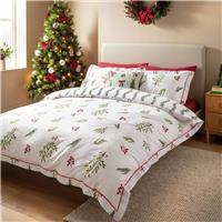 Argos Home Christmas Mistletoe White Bedding Set - King size