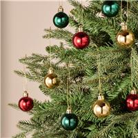 Argos Home Red, Green and Gold Shatterproof Christmas Baubles - Pack of 9