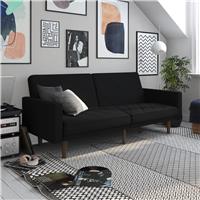 Dorel Paxson Fabric Small Double Chaise Sofa Bed - Black