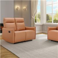 Dorel Lugo Faux Leather 2 Seater Recliner Sofa- Brown