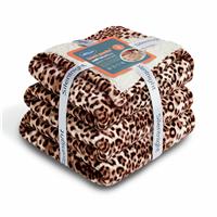 Silentnight Heat Genie Leopard Faux Brown Blanket - 240x180cm