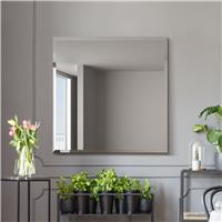 MirrorOutlet Moderni Black Metal Square Wall Mirror - 90x90cm