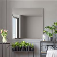 MirrorOutlet Moderni Black Metal Square Wall Mirror - 100x100cm