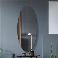 MirrorOutlet Ovale Black Wood Oval Wall Mirror - 120x50cm