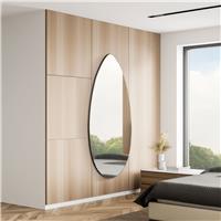 MirrorOutlet Black Wood Tear Drop Wall Mirror - 160x60cm