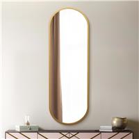 MirrorOutlet Vultus Gold Metal Arch Wall Mirror - 180x60cm
