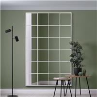 MirrorOutlet Fenestra White Metal Wall Mirror - 174x110cm