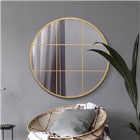 MirrorOutlet Circulus Gold Metal Round Wall Mirror - 100cm
