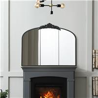 MirrorOutlet Crown Black Metal Arch Wall Mirror - 102x80cm