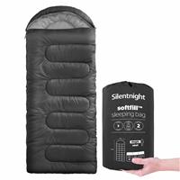 Silentnight 280 GSM Mummy Softfill Adult Sleeping Bag - Black/Grey