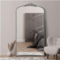 MirrorOutlet Crown Silver Metal Arch Wall Mirror - 174x96cm