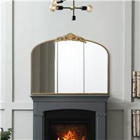 MirrorOutlet Crown Gold Metal Arch Wall Mirror - 102x80cm