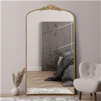MirrorOutlet Crown Gold Metal Arch Wall Mirror - 174x96cm