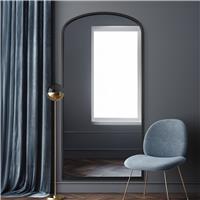 MirrorOutlet Angustus Black Metal Wall Mirror - 170x85cm