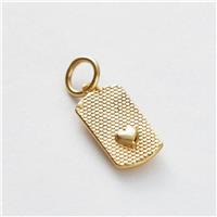 Revere Gold Plated 925 Sterling Silver Heart Dog Tag Charm