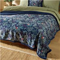 Argos Home Printed Velvet Robin Throw - Blue - 200x150cm