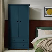 Habitat Brooklyn 2 Door 2 Drawer Wardrobe - Ink Blue