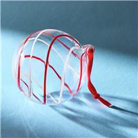 Habitat Glass Red and White Swirl Design Christmas Bauble