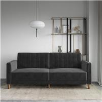 Dorel Pin Velvet Sofa Bed - Grey