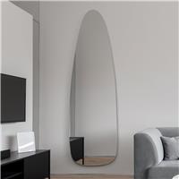 MirrorOutlet Lacuna Black Wood Wavy Wall Mirror - 100x45cm
