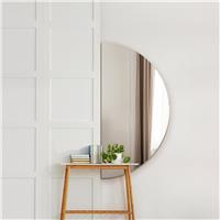 MirrorOutlet Lunae Black Wood Pebble Wall Mirror - 160x80cm