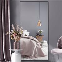 MirrorOutlet Artus Black Metal Wall Mirror - 174x85cm