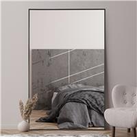MirrorOutlet Artus Black Metal Wall Mirror - 174x110cm