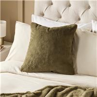 Argos Home Faux Fur Cushion Khaki - 43x43cm