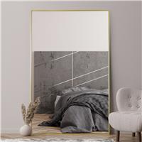MirrorOutlet Artus Gold Wood Wall Mirror - 174x110cm