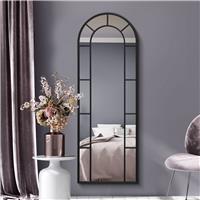 MirrorOutlet Arcus Black Metal Wall Mirror - 170x60cm