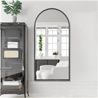 MirrorOutlet Arcus Black Metal Arch Wall Mirror - 180x90cm