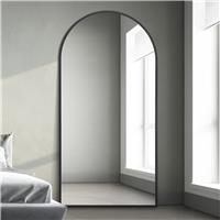 MirrorOutlet Arcus Black Metal Arch Wall Mirror - 200x100cm