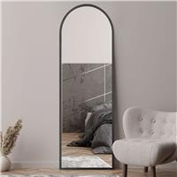 MirrorOutlet Arcus Black Metal Arch Wall Mirror - 180x60cm