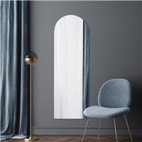 MirrorOutlet Arcus Black Metal Arch Wall Mirror - 180x60cm