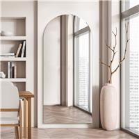 MirrorOutlet Arcus Black Metal Arch Wall Mirror - 190x85cm