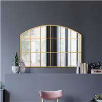 MirrorOutlet Arcus Gold Metal Arch Wall Mirror - 75x110cm