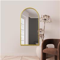 MirrorOutlet Arcus Gold Metal Arch Wall Mirror - 140x70cm