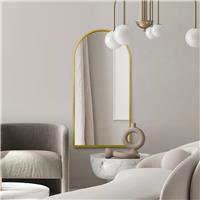 MirrorOutlet Arcus Gold Metal Arch Wall Mirror - 160x80cm
