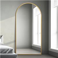 MirrorOutlet Arcus Gold Metal Arch Wall Mirror - 200x100cm