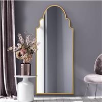 MirrorOutlet Arcus Gold Metal Arch Wall Mirror - 200x85cm