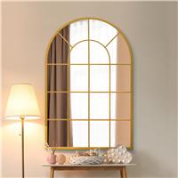 MirrorOutlet Arcus Gold Metal Arch Wall Mirror - 120x80cm