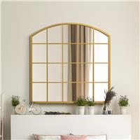 MirrorOutlet Arcus Gold Metal Arch Wall Mirror - 100x100cm