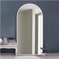 MirrorOutlet Arcus White Metal Arch Wall Mirror - 180x90cm